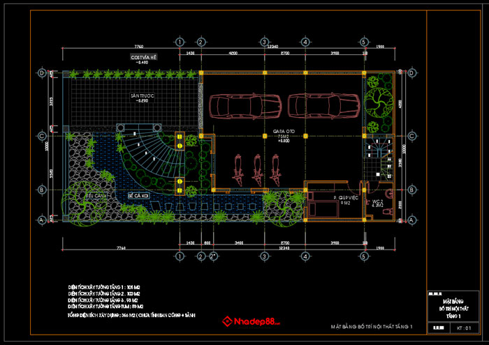 bản vẽ cad lâu đài 3 tầng 