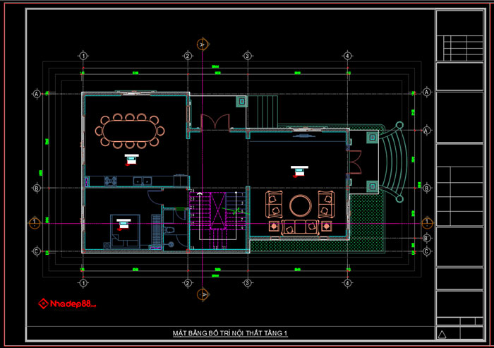 bản vẽ cad mái nhật 2 tầng