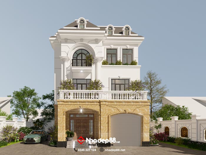 biệt thự tân cổ điển 3 tầng nhadep88
