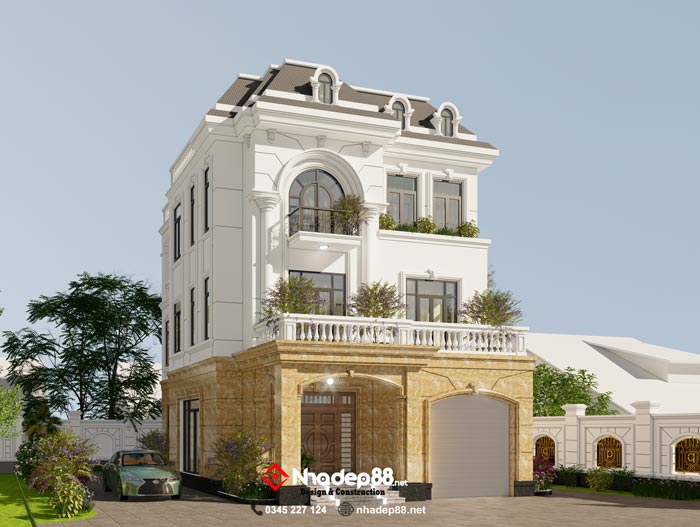biệt thự tân cổ điển 3 tầng nhadep88