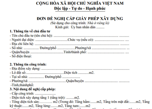 Cấp phép xây dựng nhà ở riêng lẻ
