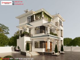 thiết kế mái nhật 3 tầng nhadep88net