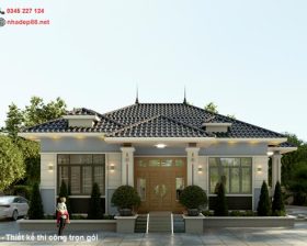 mẫu thiết kế mái nhật 1 tầng 3 phòng ngủ 2025