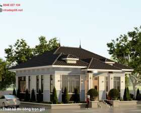 mẫu thiết kế mái nhật 1 tầng 3 phòng ngủ 2025