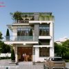 thiết kế biệt thự hiện đại 2 tầng 1 tum