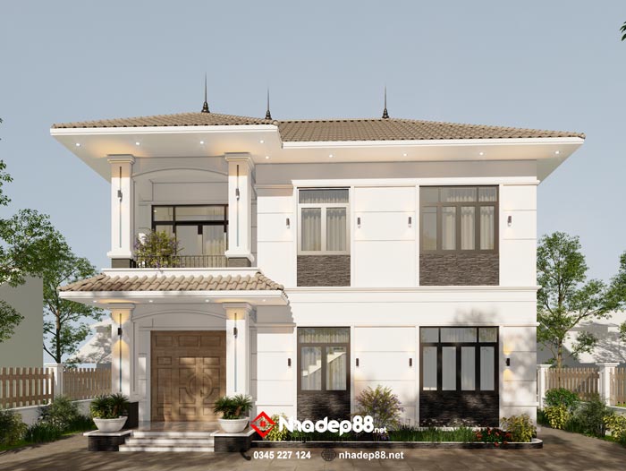 thiết kế mái nhật 2 tầng nhadep88-03
