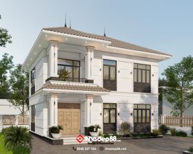 thiết kế mái nhật 2 tầng nhadep88-03