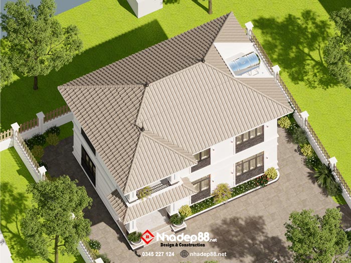 thiết kế mái nhật 2 tầng nhadep88-03