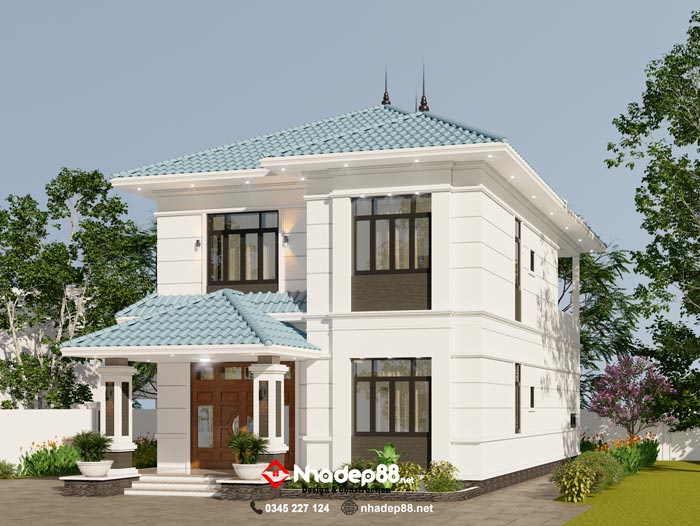 thiết kế mái nhật 2 tầng nhadep88-04