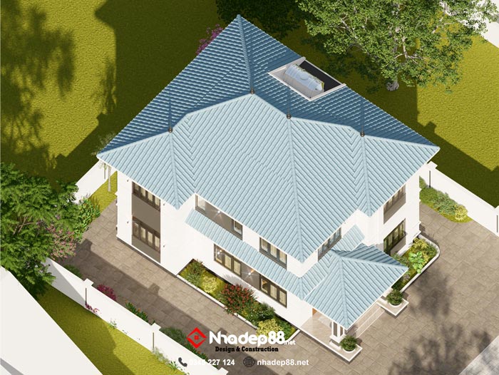 thiết kế mái nhật 2 tầng nhadep88-04