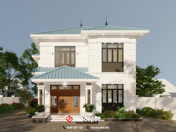 thiết kế mái nhật 2 tầng nhadep88-04