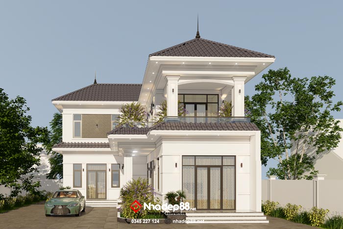 thiết kế mái nhật 2 tầng nhadep88-05