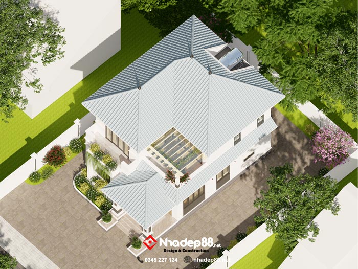 thiết kế mái nhật 2 tầng nhadep88-07