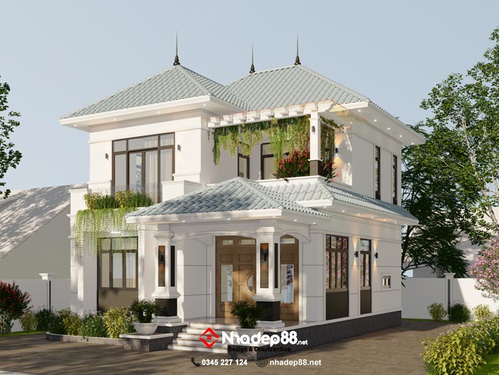 thiết kế mái nhật 2 tầng nhadep88-07
