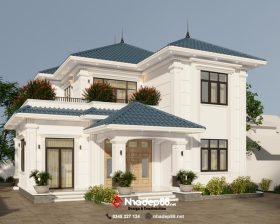 thiết kế mái nhật 2 tầng nhadep88net