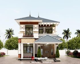 thiết kế mái nhật 2 tầng nhadep88