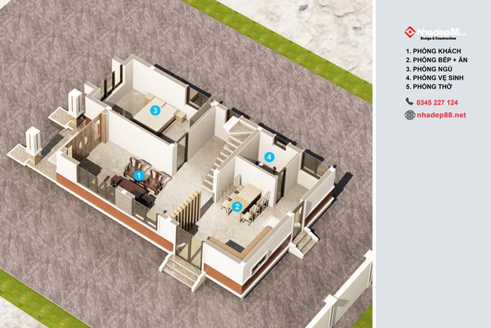 thiết kế mái nhật 2 tầng nhadep88